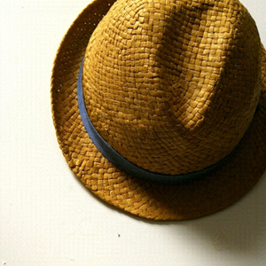 Vintage Raffia Fedora Hat